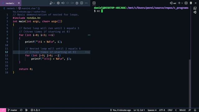 C: Nested Loops. смотреть онлайн