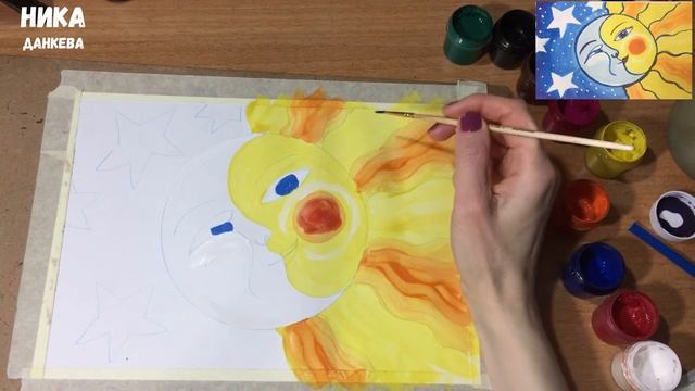 Просто рисуем Луна и Солнце Инь и Ян Гуашью смотреть онлайн