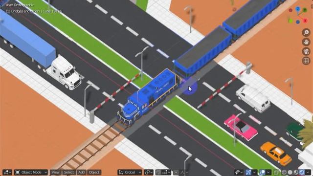 Low Poly American Dream City  Blender