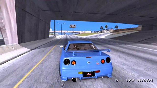 Nissan Skyline GTR R-34 Stock Test Drive GTA SA _REVIEW смотреть онлайн