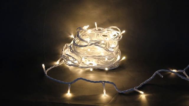 Светодиодная уличная гирлянда "Нить" 20 метров мерцающая. 200 диодов, белый провод, IP54 смотреть онлайн