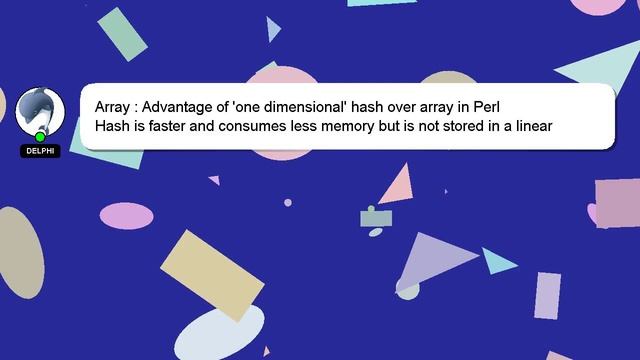 Array : Advantage of 'one dimensional' hash over array in Perl смотреть онлайн