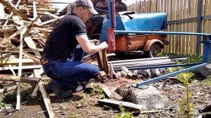 Мой дровокол Пружинный дровокол своими руками Колка дров Дровокол на пружине Колем дрова