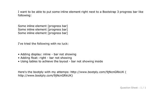 HTML : How to inline Bootstrap 3 progress bars? смотреть онлайн