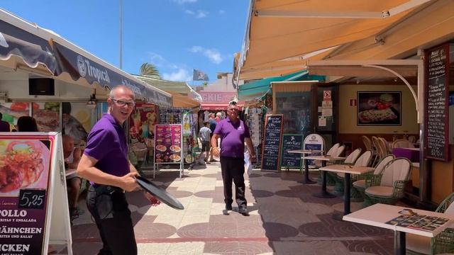 Gran Canaria Playa Del Ingles Strandpromenade Juli 2019 4K