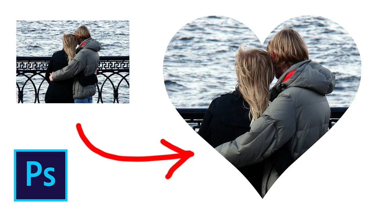 Как сделать фото в форме сердца в фотошопе смотреть онлайн