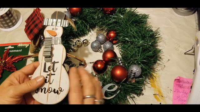 DIY Snowman Porch Sitter How to Make Primitive Christmas Decor Poinsettia Fabric Flower Dollar Tree смотреть онлайн