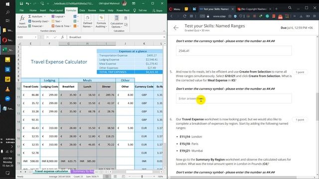 Interesting Advanced exercise from Coursera Excel course Using Named Ranges смотреть онлайн