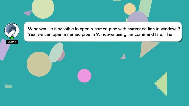 Windows : Is it possible to open a named pipe with command line in windows? смотреть онлайн