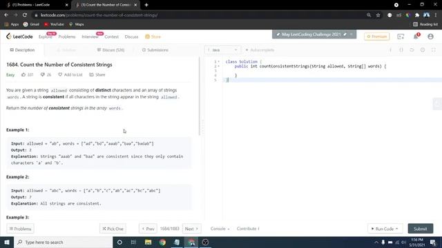 1684 Count the Number of Consistent Strings (Leetcode) | Easy Solution смотреть онлайн