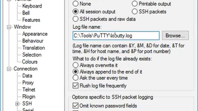 Capture PuTTY Session Logs смотреть онлайн