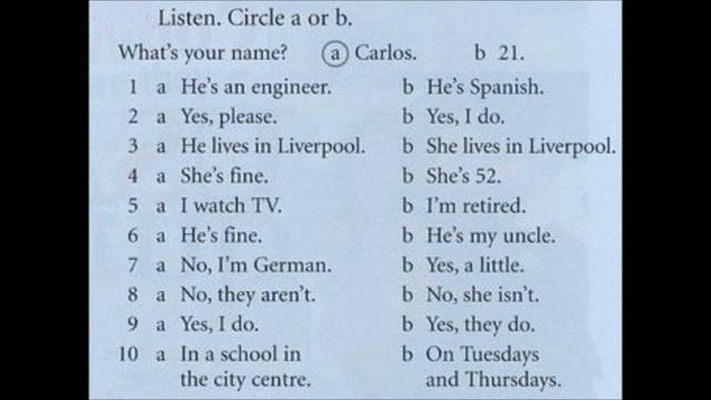 English Listening Test 7 - CEFR A1 - A2 / Beginner Level