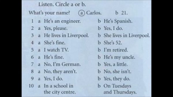 English Listening Test 7 - CEFR A1 - A2 / Beginner Level