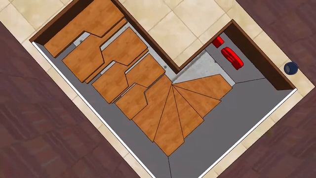 Эскиз лестницы Гусиный шаг. Расположение ступеней смотреть онлайн