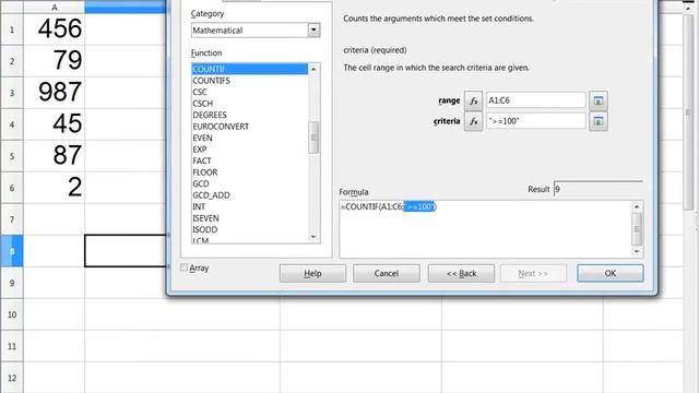 OpenOffice Calc functions: COUNTIF смотреть онлайн