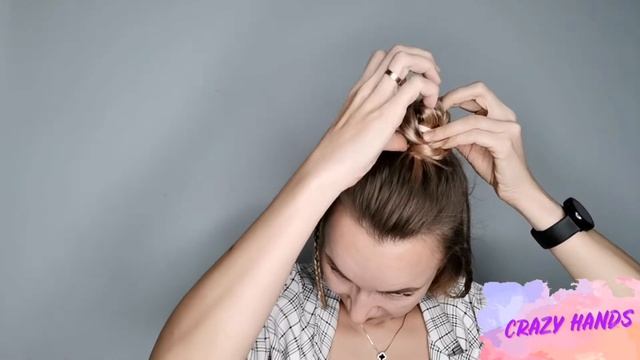 Видео. Прическа высокий пучок с косами на Распущенные волосы смотреть онлайн