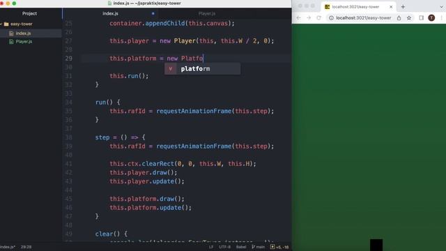 Easy Tower - 2. Player & Platfrom - JavaScript game coding смотреть онлайн