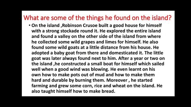 Robinson Crusoe Chapter Question- Answers ( New Oxford Modern English ) смотреть онлайн