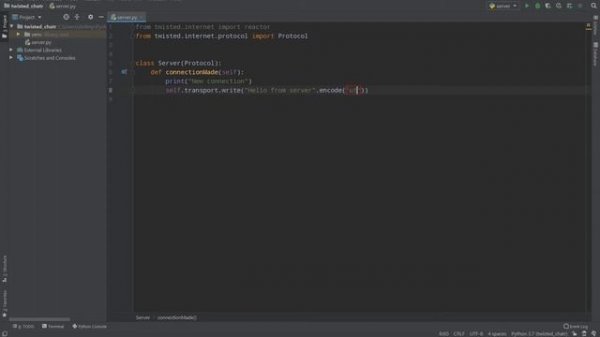 Twisted Python, Echo server. Pt. 1 | Python