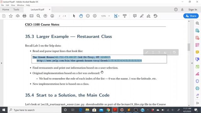 CS1 Lecture 19 (Classes in Python (2) - part1) смотреть онлайн