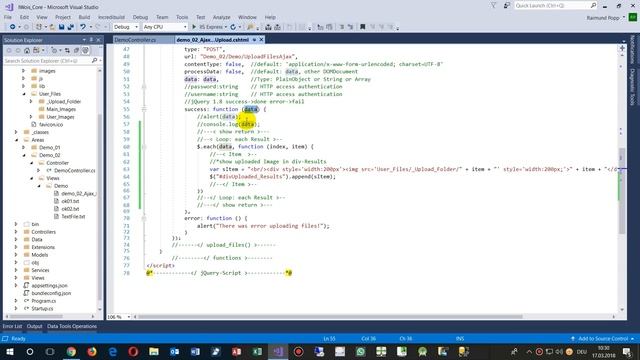 Upload Files and Show Result in Browser. Using HTML. jQuery-Ajax Upload. Response Json, Asp смотреть онлайн