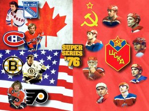 Филадельфия Флайерс-ЦСКА 1976. ЦСКА уходит с площадки.