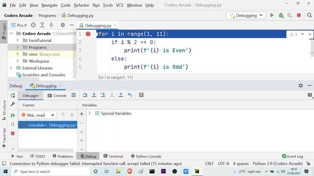 Debugging Python Code In PyCharm IDE смотреть онлайн