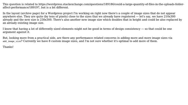 Wordpress: Could a higher number of registered image sizes affect performance? смотреть онлайн