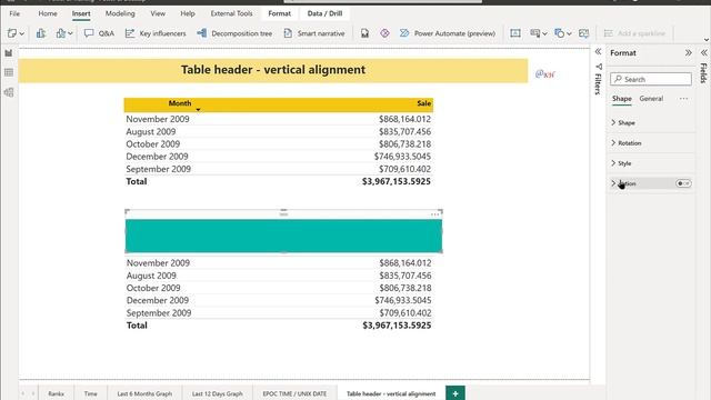 Table Header Vertical Alignment in Power BI смотреть онлайн