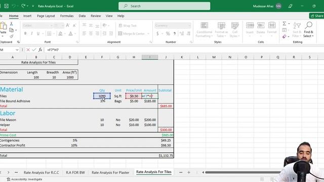 How to create Rate analysis in Excel | Rate analysis For Paint Works In Excel | By Mudassir Afraz смотреть онлайн