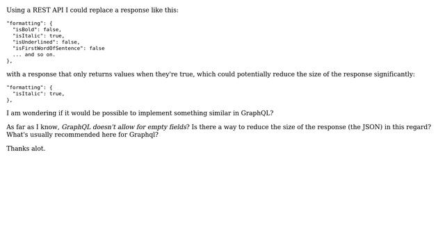 Optimize GraphQL Response by Dropping False Fields possible? смотреть онлайн