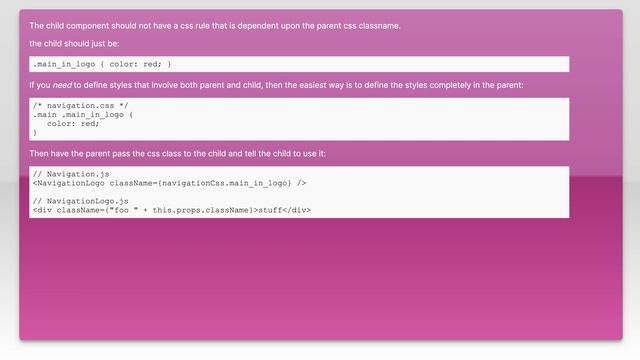 CSS Modules & ReactJS: Parent and child CSS classes in different components смотреть онлайн