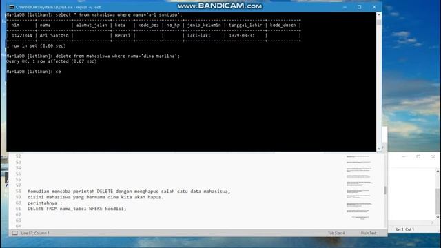 SQL Dasar Tentang Perintah INSERT, UPDATE, DELETE, SWELECT #2 смотреть онлайн
