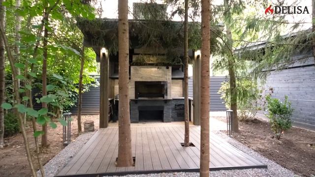 Зона барбекю с навесом на участке в лесу??? смотреть онлайн