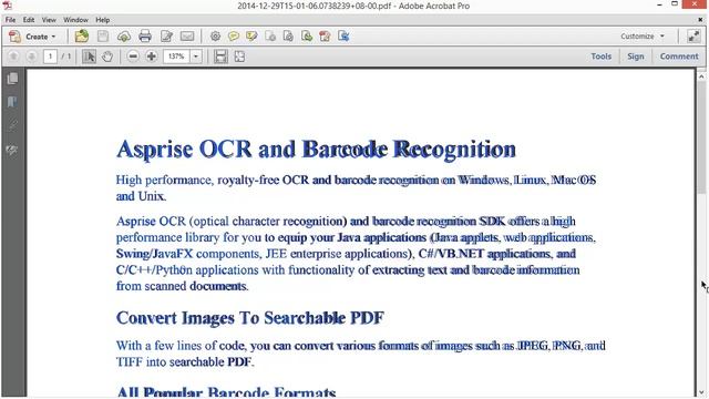 Asprise OCR for Java, C#, VB.NET API Component Library SDK Demo - Royalty-free, unlimited end users смотреть онлайн