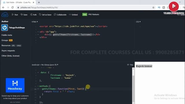 VUE.JS METHODS IMPLEMENTATION PART-2 | VUE JS IN TELUGU | VUE IN TELUGU смотреть онлайн