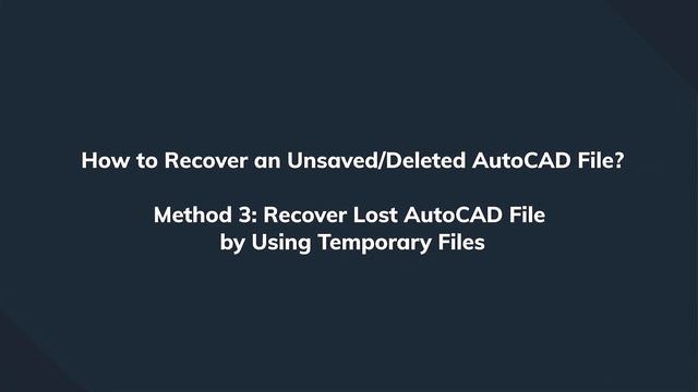 How to Recover Unsaved or Deleted AutoCAD Files? [4 Methods] смотреть онлайн