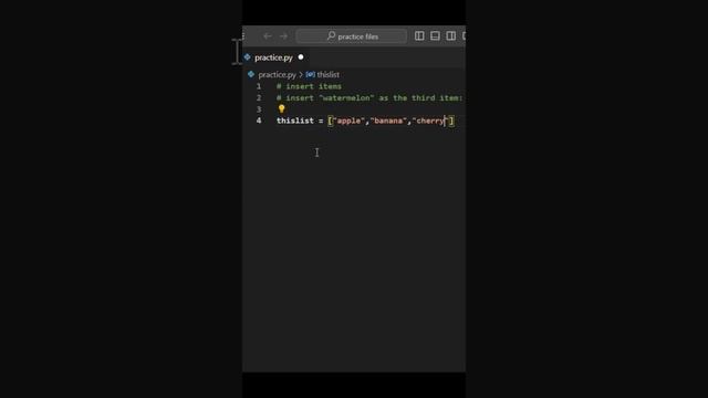 Insert items | #python #coding #learnpython #pythonforbeginners смотреть онлайн