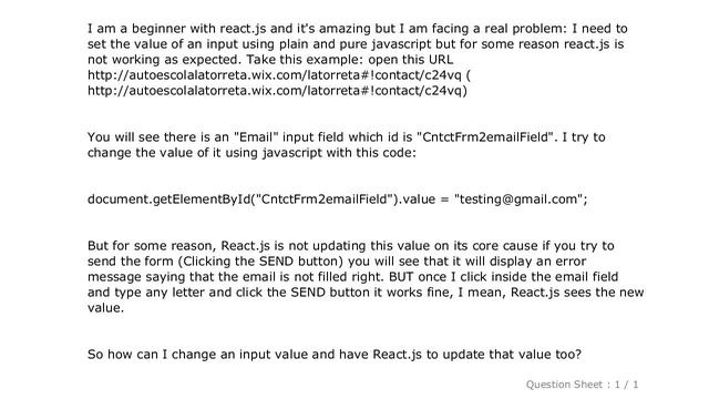 jQuery : React.js setting value of input смотреть онлайн