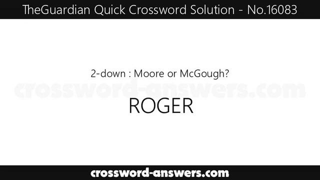 The Guardian Quick Crossword Answers for #16083 смотреть онлайн