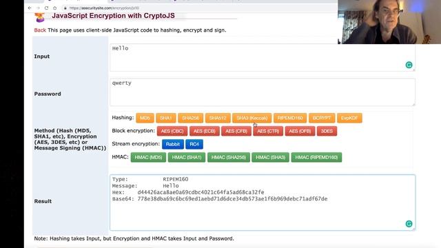 Cryptography using JavaScript (CryptoJS) смотреть онлайн