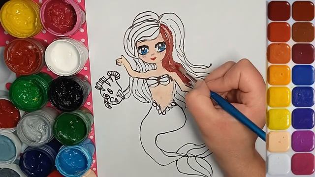 Русалочка. Рисуем русалочку Ариэль из мультика. Простые рисунки для детей. смотреть онлайн