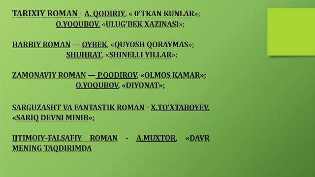 30-dars | Said Ahmad, Roman Shakllar, Asqad Muxtor, Chinor Romani | Onlayn Adabiyot