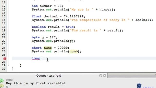 05 - JAVA PROGRAMMING TUTORIAL - More into Variables and Print Statements (Mac, Windows, Linux) смотреть онлайн