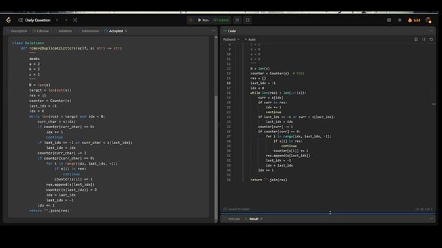 [Leetcode Daily Sep 26] 316. Remove Duplicate Letters (Python 中文解說) смотреть онлайн