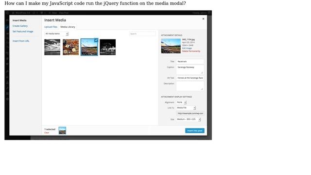 Wordpress: Access Html Element In Media Modal With JQuery