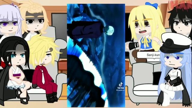 -` Anime Characters React To Sanji -` |One Piece| ¿Spoilers?