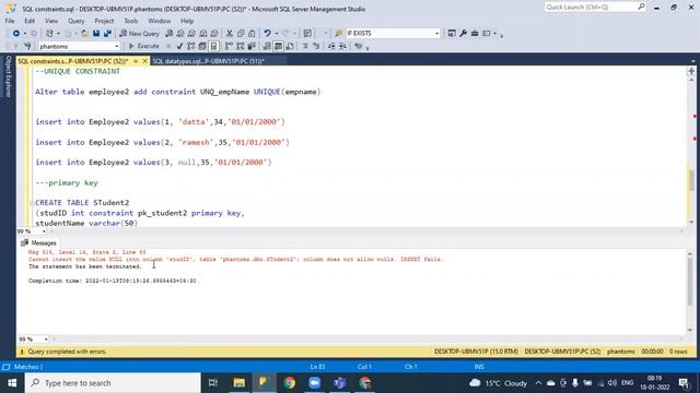 Constraint In MS SQL Server смотреть онлайн