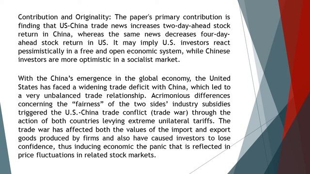 Impacts of the U S China Trade Conflicts News on U S and Chinese Stock Returns EFL 2021 82 180 18 смотреть онлайн