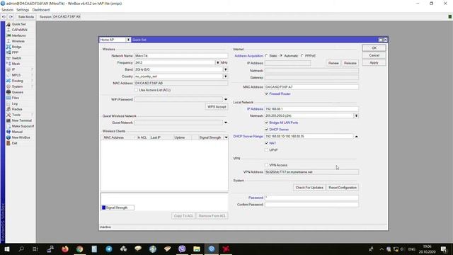 Простая настройка роутера MikroTik с помощью QuickSet смотреть онлайн